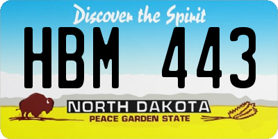 ND license plate HBM443