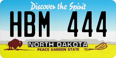 ND license plate HBM444