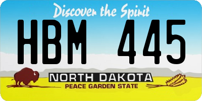 ND license plate HBM445