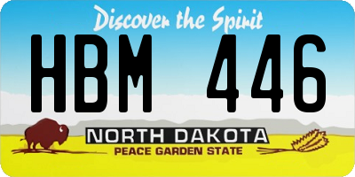 ND license plate HBM446