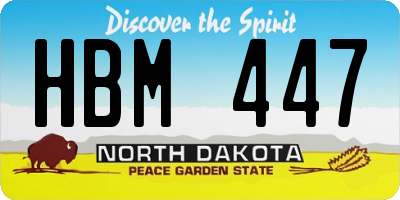 ND license plate HBM447