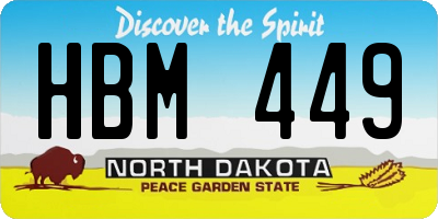 ND license plate HBM449