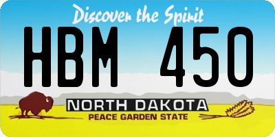 ND license plate HBM450