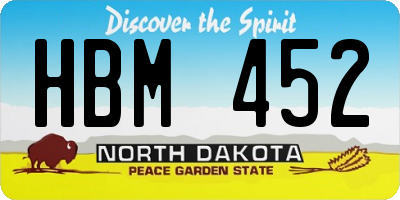 ND license plate HBM452