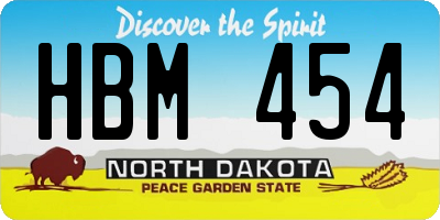 ND license plate HBM454