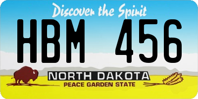 ND license plate HBM456