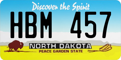 ND license plate HBM457