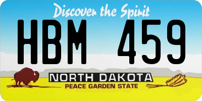 ND license plate HBM459