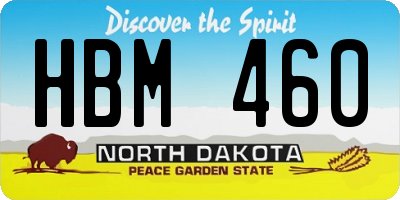 ND license plate HBM460