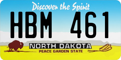 ND license plate HBM461