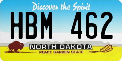 ND license plate HBM462