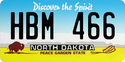 ND license plate HBM466