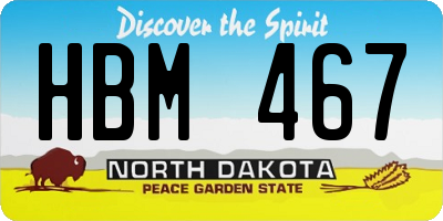 ND license plate HBM467