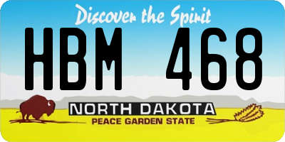 ND license plate HBM468