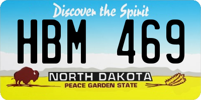 ND license plate HBM469