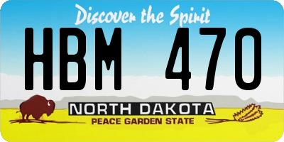 ND license plate HBM470