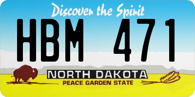 ND license plate HBM471