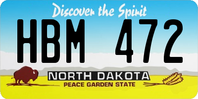 ND license plate HBM472