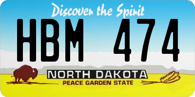 ND license plate HBM474