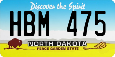 ND license plate HBM475