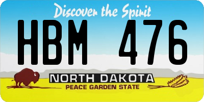 ND license plate HBM476