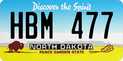 ND license plate HBM477