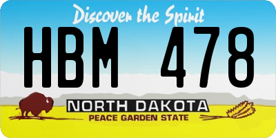 ND license plate HBM478