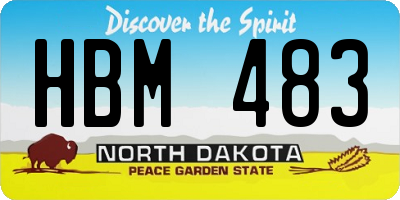 ND license plate HBM483