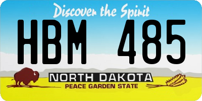 ND license plate HBM485