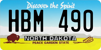 ND license plate HBM490