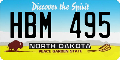 ND license plate HBM495