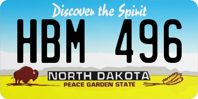 ND license plate HBM496