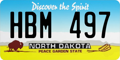 ND license plate HBM497