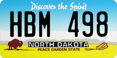 ND license plate HBM498