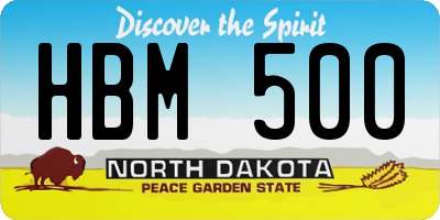 ND license plate HBM500