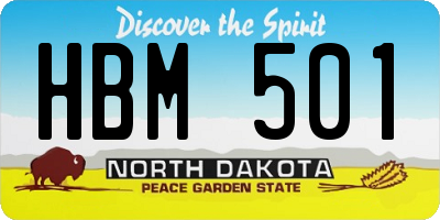 ND license plate HBM501