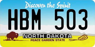 ND license plate HBM503