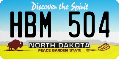 ND license plate HBM504