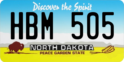 ND license plate HBM505