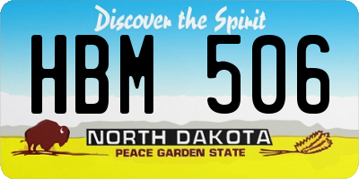 ND license plate HBM506