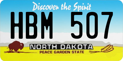 ND license plate HBM507