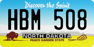 ND license plate HBM508