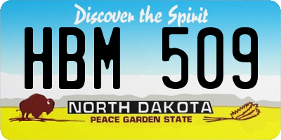 ND license plate HBM509
