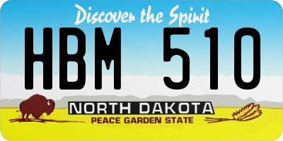 ND license plate HBM510