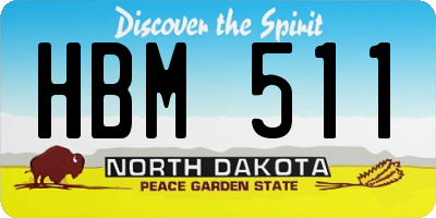 ND license plate HBM511