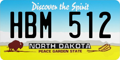 ND license plate HBM512