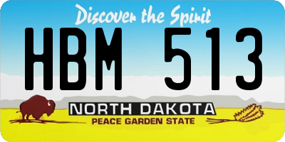 ND license plate HBM513