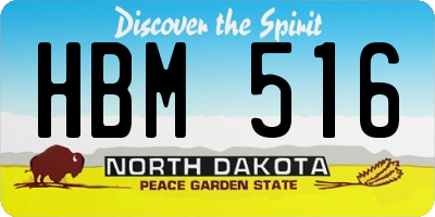 ND license plate HBM516