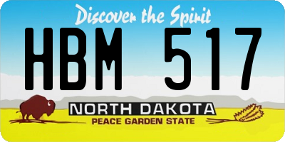 ND license plate HBM517