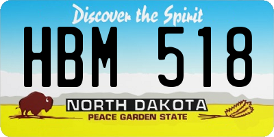 ND license plate HBM518